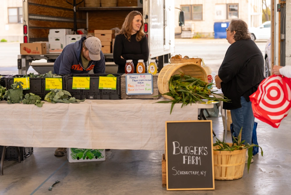 Burger's Farm Vendor Table